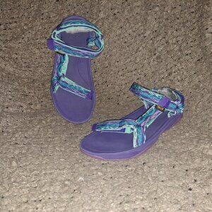 TEVA Hurricane Drift Sandals-XLT-Purple Blue Green-Hook/Loop-Sz 38/39-Excellent